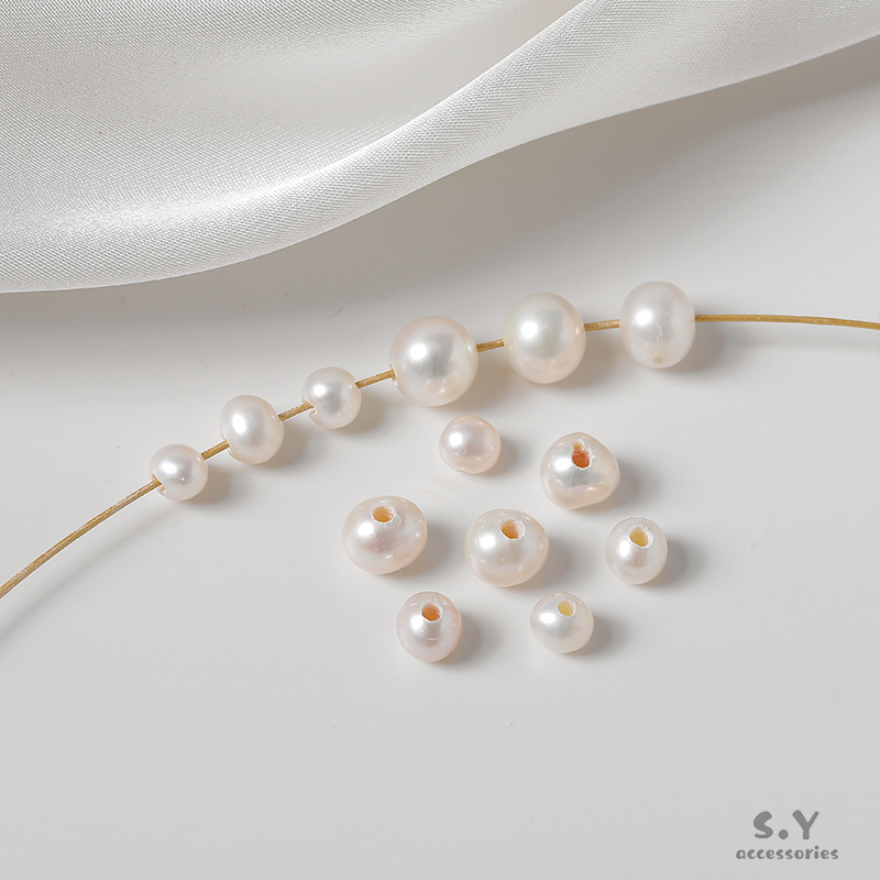 天然淡水大孔近圆珠首饰品