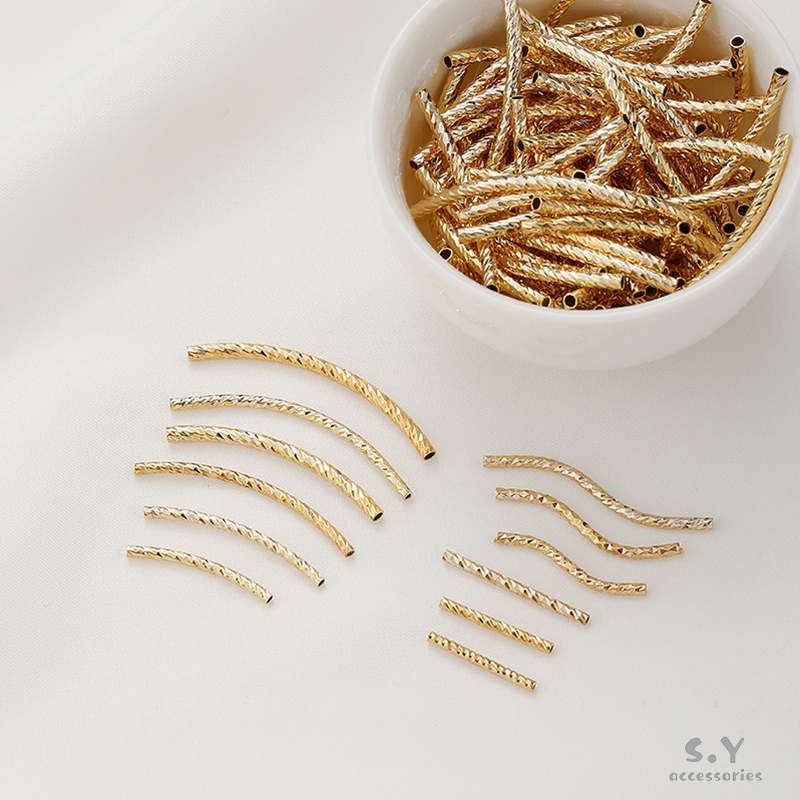 14K包金刻面螺纹直管弯管S管保色