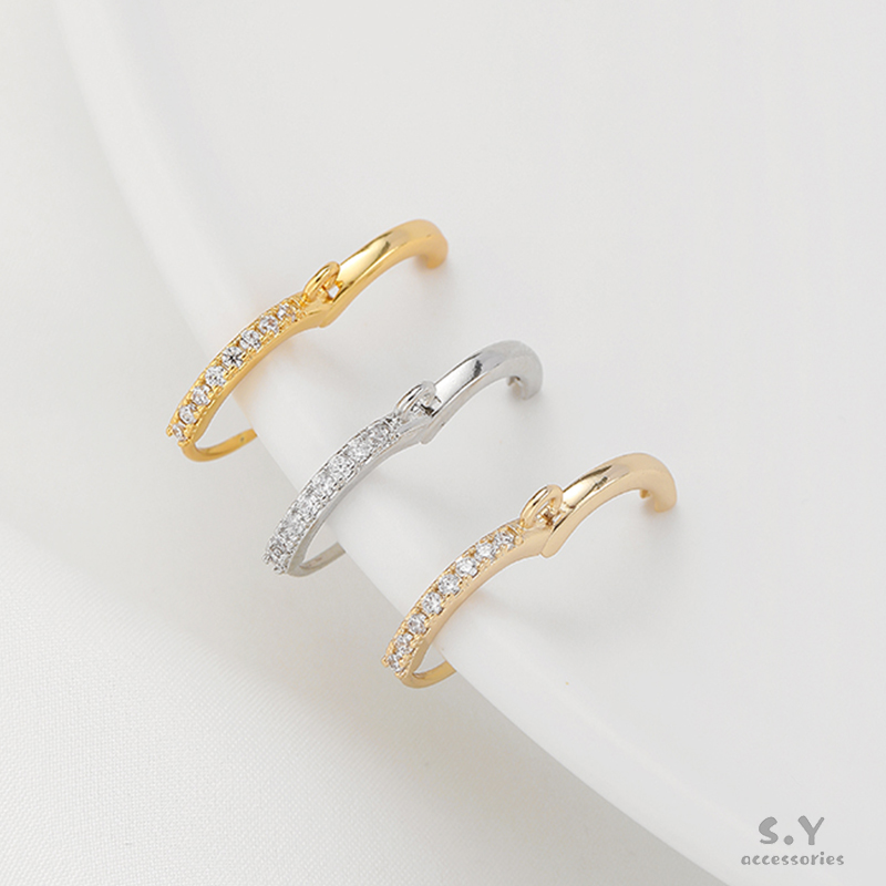 14K包金镶锆石保色耳饰耳环耳圈