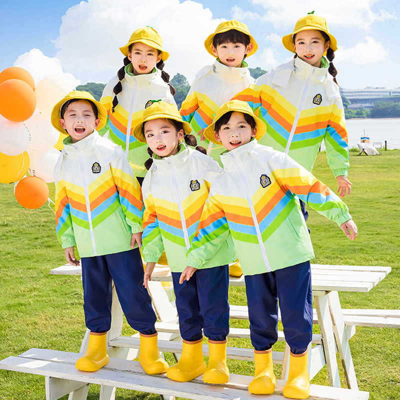 小学生校服冲锋衣三件套春秋装班服儿童可拆卸套装冬季幼儿园