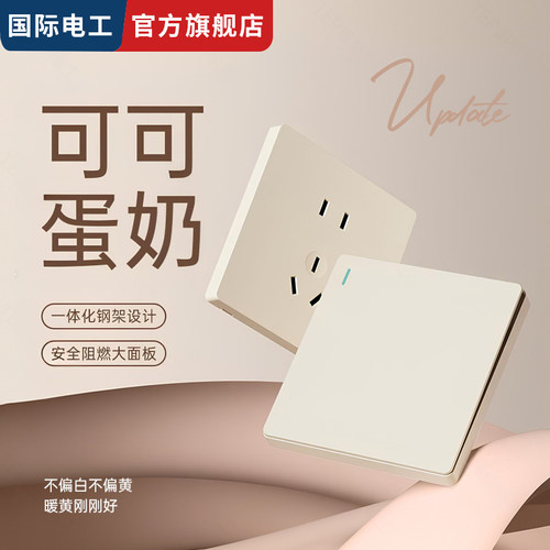 国际电工磨砂哑光单开单控开关
