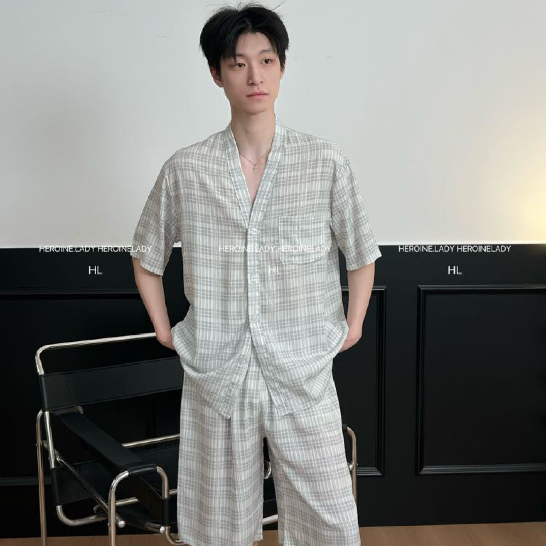 【逐梦】HL棉绸夏季男士凉快宽松休闲可外穿短袖居家舒适睡衣套装