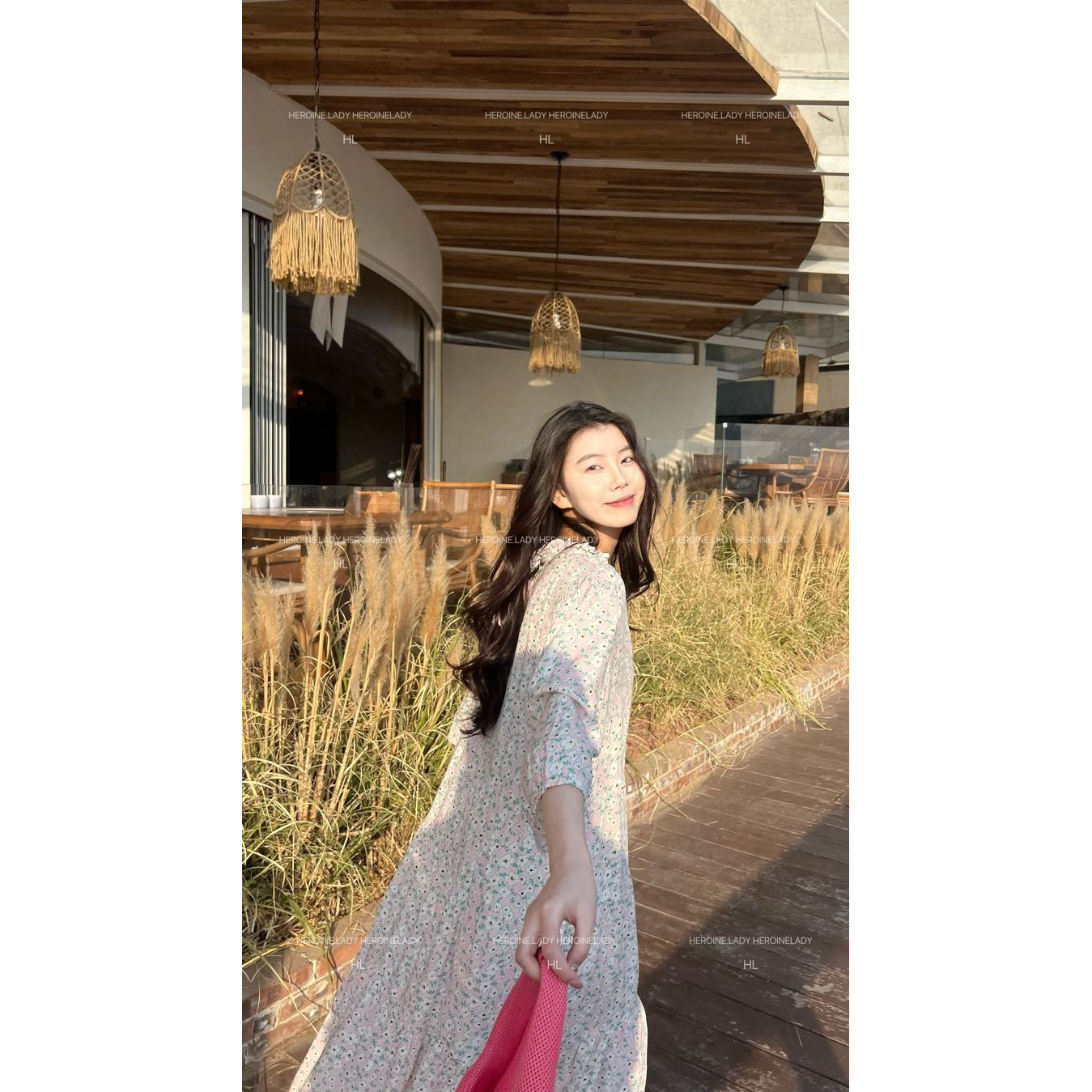 【滤镜】HL棉绸夏季甜美韩系温柔宽松显瘦碎花复古气质长款连衣裙