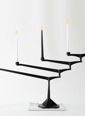 欧式创意铁艺旋转烛台摆件 家居样板房别墅室内装饰品烛台工艺品