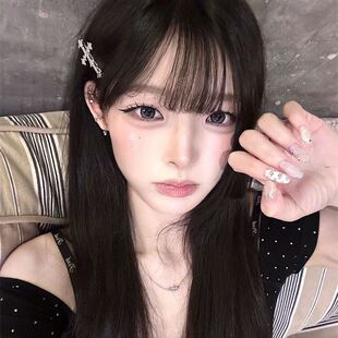 韩系y2k闪钻十字架发夹亚文化涉谷辣妹侧边夹发卡高级感发饰头饰