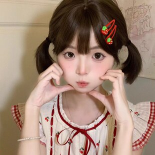 小熊摘星星 |可爱卡通小清新红色草莓bb夹刘海侧边夹少女百搭发卡