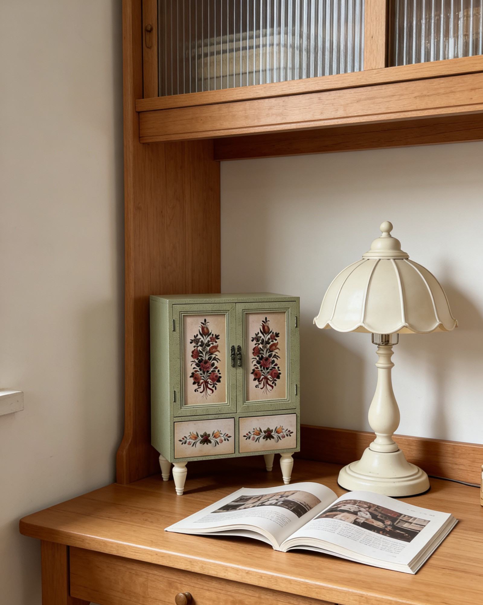 Ins风全实木柜子少女首饰盒多层抽屉收纳盒桌面装饰小斗柜