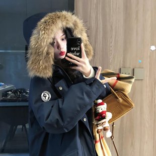 新款 棉服女2025冬季 学院风小个子派克服宽松加厚棉衣外套 工装 长款