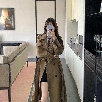 实拍巴黎旧梦经典廓形大翻领大码女装中长款简约气质秋冬风衣外套