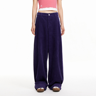 高腰百搭美拉德 宽松情侣男女同款 MLMR开春新款 复古灯芯绒阔腿长裤