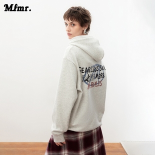 流行潮简约欧美宽松版 街头风时尚 型字母卫衣上衣男女 新款 MLMR秋季