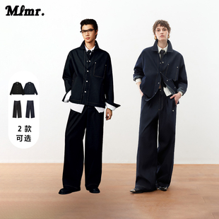 宽松休闲男女装 MLMR极简复古高智风中性设计感牛仔外套牛仔裤 套装