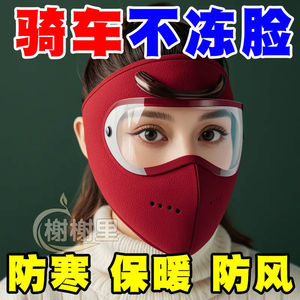 冬季保暖大面罩护目全脸防寒风加厚口罩男女户外骑行防尘护耳护脸