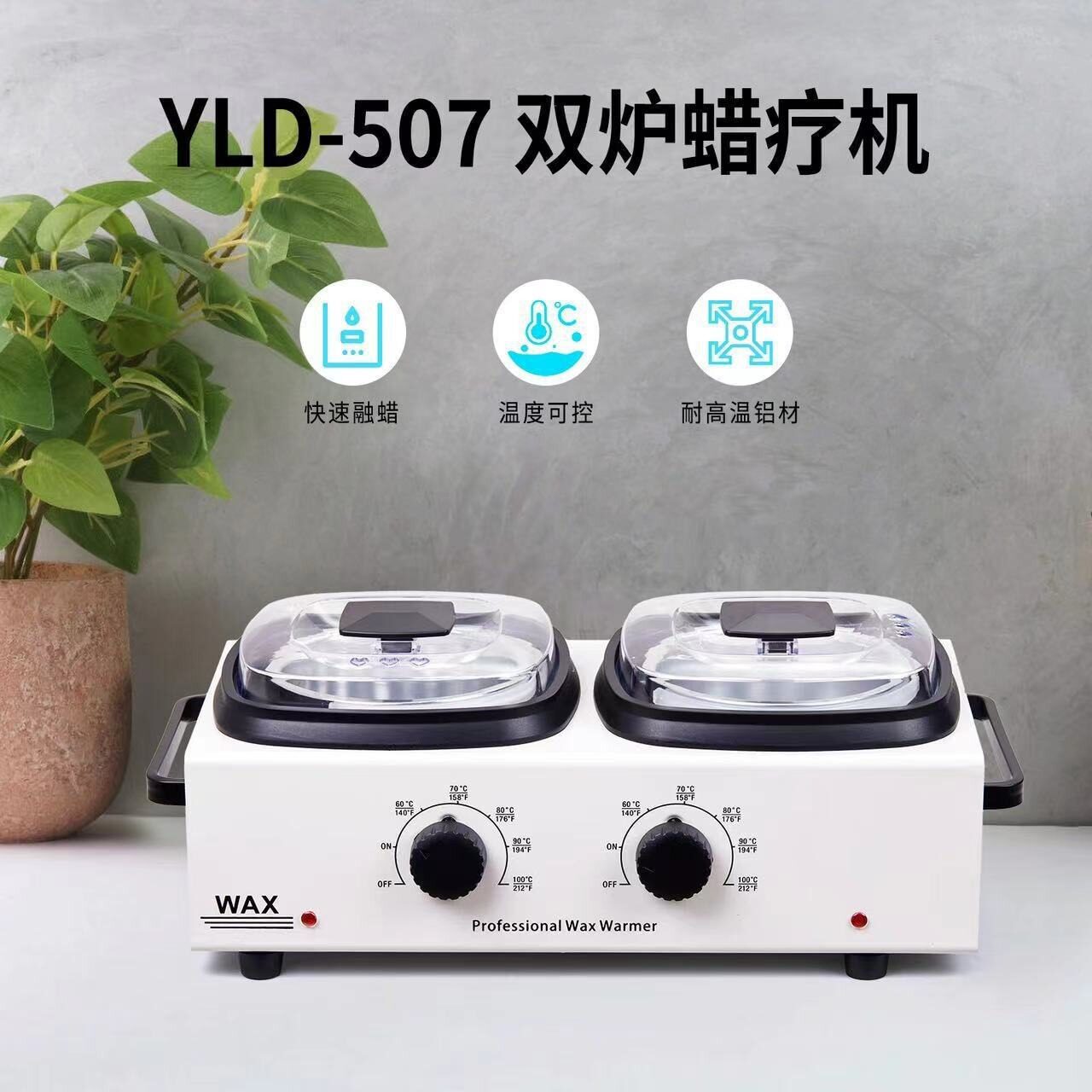 厂家直销双锅热蜡机可调温度蜡疗机双锅脱毛蜡机蜜蜡加热器脱毛仪