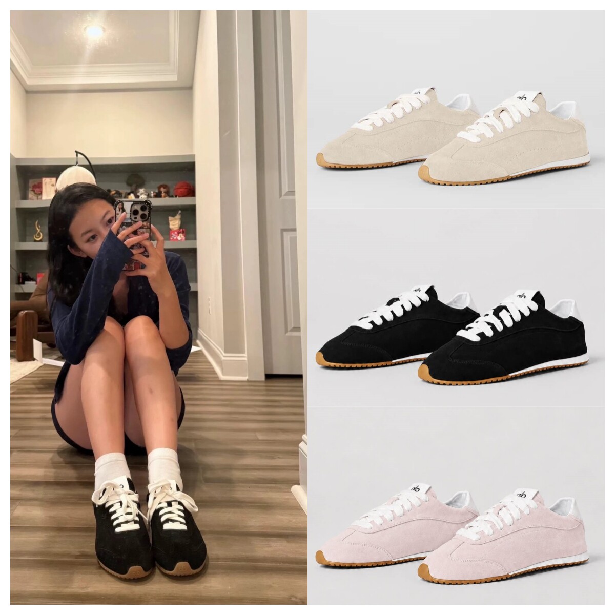 Alo鞋子复古德训鞋真皮休闲鞋平阿甘鞋男女情侣款Sunset Sneaker