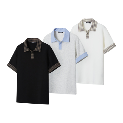 TuM/TumBlerin格子拼接polo领