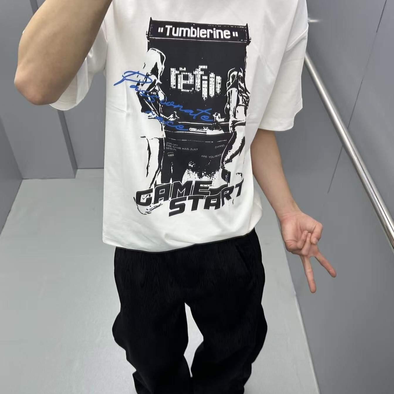 TuM/TumBlerine 游戏机女郎印花短袖基础凉感面料T恤百搭Boxy版型