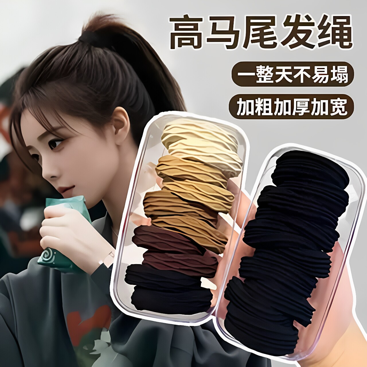 超柔软高弹力耐用高马尾发绳皮筋