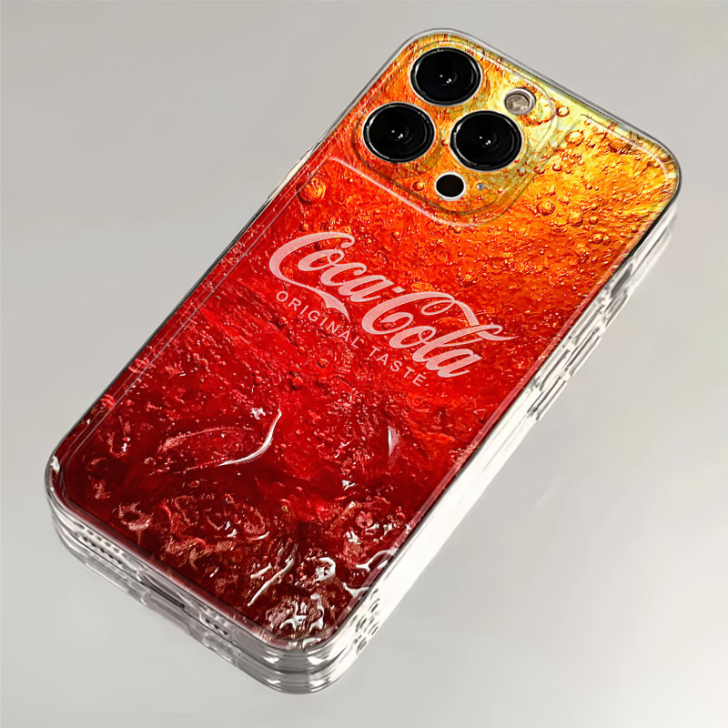 可口可乐防摔透明手机壳适用于华为荣耀小米OPPO vivo苹果16手机壳15pro苹果防摔14promax软壳iphon