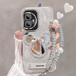 适用荣耀100手机壳带镜头膜MAA-AN00补妆镜honor100pro新款女MAA一AN10保护套5g华为h0n0r100pr0全包防摔anoo