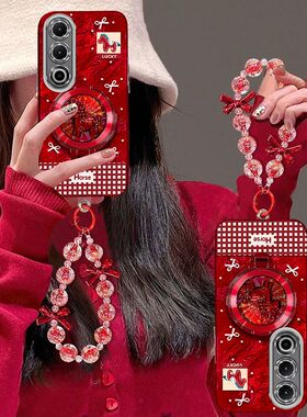 适用一加ace3v手机壳女PJF110镜头全包防摔oppo1加ace3v保护套oneplus本命年1+ace新年款5g支架手链喜庆高级