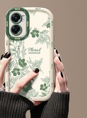 适用oppoa57手机壳女PFTM20软硅胶realmev23保护套RMX3571新款opopa56s全包opa575g防摔0pp0真我v23高级花潮