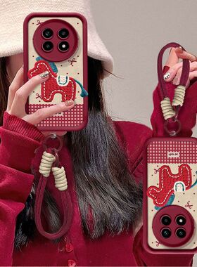 适用realme13pro手机壳新款RMX5002软硅胶oppo真我13pro保护套5OO2本命年马pr0镜头全包边防摔5G卡通手绳红色