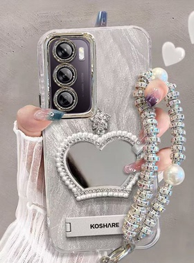 适用opporeno12手机壳补妆镜PJV110带镜头膜opreno12pro保护套PJW110全包边5g防摔0pp0ren012pr0新款时尚潮女