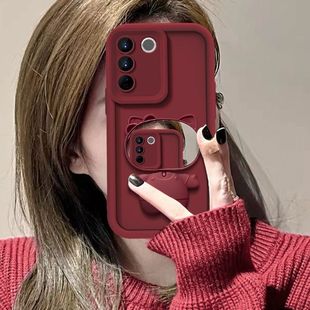 vivos16pro手机壳带镜子V2245A软硅胶vivo s16e保护套V2239A全包vlvos16防摔V2244A卡通支架viv0高级5g新款女
