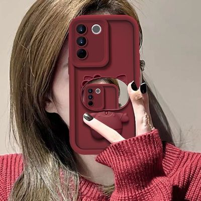 vivos16pro手机壳带镜子V2245A软硅胶vivo s16e保护套V2239A全包vlvos16防摔V2244A卡通支架viv0高级5g新款女