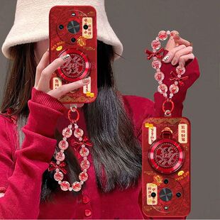 适用华为麦芒30手机壳TYH641M新年款huawei麦忙30保护套5G全包边hw卖芒30防摔手链支架文字喜庆软硅胶红色女