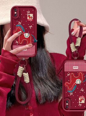 适用苹果x手机壳新款a1865软硅胶iPhonexsmax保护套a2104本命年pgxr手绳a2108镜头全包防摔ipxs高级潮女a2100