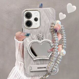 适用vivos50手机壳皇冠镜子V2528A带镜头膜viv0s50保护套vlvos5o全包边防摔vivi手链支架vovos新款女高级网红