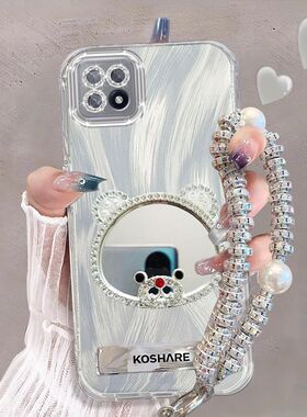 适用oppoa72手机壳pdym20补妆镜子opopa535g保护套PECM30带镜头膜opa735g卡通女0pp0a725g全包防摔poop新款软