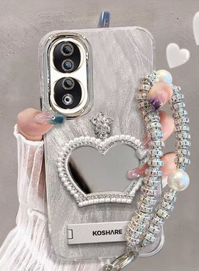 适用华为荣耀90手机壳补妆镜REA-AN00带镜头膜honor90pro保护套REP-ANOO全包边h0n0r90pr0防摔5g新款高级潮女