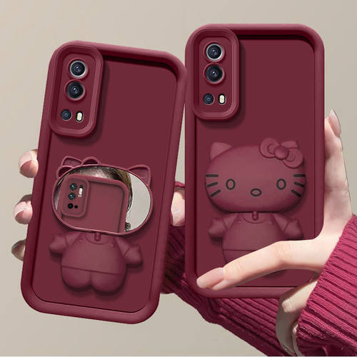 iQOOZ3手机壳带镜子v2073a硅胶软vivoy53s保护套v2111a全包vlvoy75s防摔V2069BA卡通ipooz5x新款v2131a潮女5g