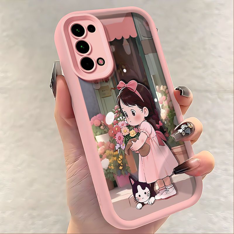 适用opporeno4pro手机壳可爱PDNM00硅胶软opreno4se保护套peam00防摔0pp0ren04全包pdpm00卡通5g学生潮女粉色