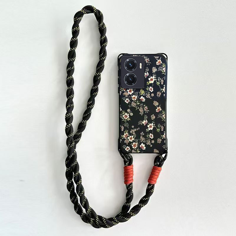 适用vivoy77手机壳V2219A斜跨挂绳vivo y77e保护套V2166BA四角防摔高级女vlvoy775g全包软viv0新款高级oppo女