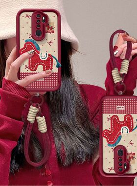 适用oppoA11手机壳红色pchm10软硅胶OPPOA11X保护套pchm30本命年马opopa十一镜头全包边防摔0pp0a卡通手绳女