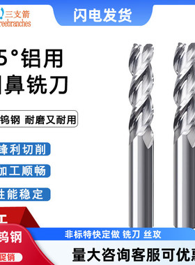 钨钢3刃铝用圆鼻刀牛鼻刀R角高光55度加长圆鼻铣刀R1R0.2 R3R0.5
