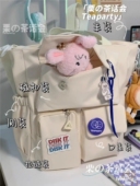 大容量通勤帆布包日系ins学生上课百搭单肩包学院少女小众斜挎包