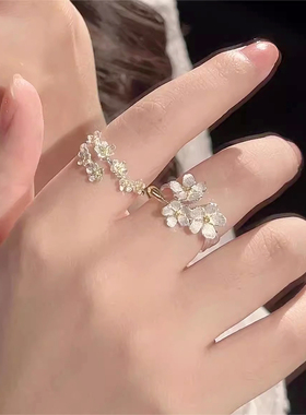 浪漫传说勿忘我花朵戒指女