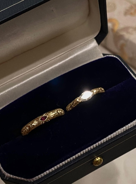 浪漫传说中古马眼钻戒指