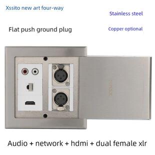 双母卡农话筒地插莲花音频网络电脑HDMI线卡隆大三芯舞台地面插座