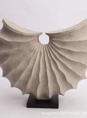 简约现代轻奢树脂半月样板房间售楼处家居客厅桌面软装饰品摆件
