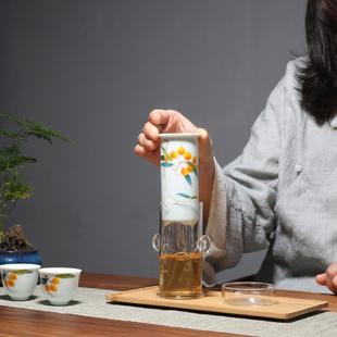 青瓷红茶泡手绘青瓷家用陶瓷过滤器泡茶壶