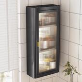 小户型洗漱台转角置物柜壁挂式 一体浴室收纳层架侧化妆室防水免打