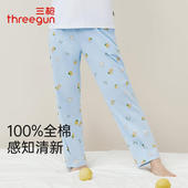 透气宽松系带木耳边全棉女家居长裤 三枪睡裤 新疆棉女纯棉春夏新品