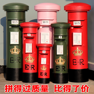 定做户外落地邮筒模型铁质立式摆件创意涂鸦邮箱室外复古新年道具