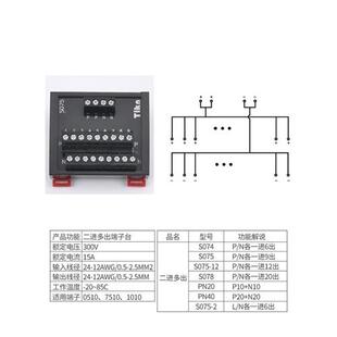 台控一进多出弹簧直插式公共接线电源分理线盒器并线端子台排Y021